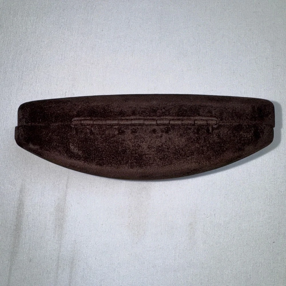 Tom Ford Dark‎ Brown Velvet Hard Clamshell Sunglasses Eyeglasses Case Gold Logo